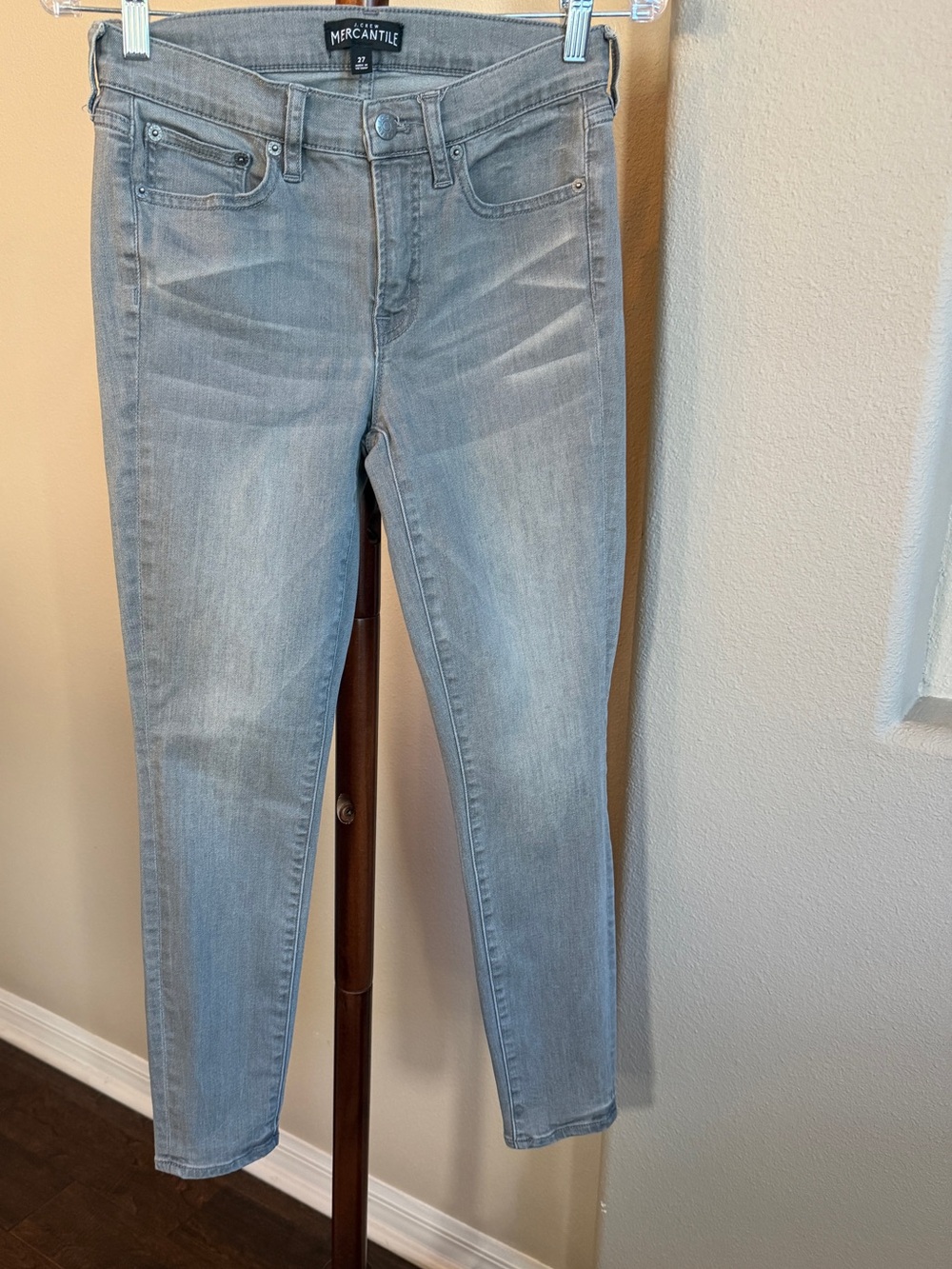 J.Crew Mercantile Gray Wash Skinny Jeans Ankle Length Size 27
